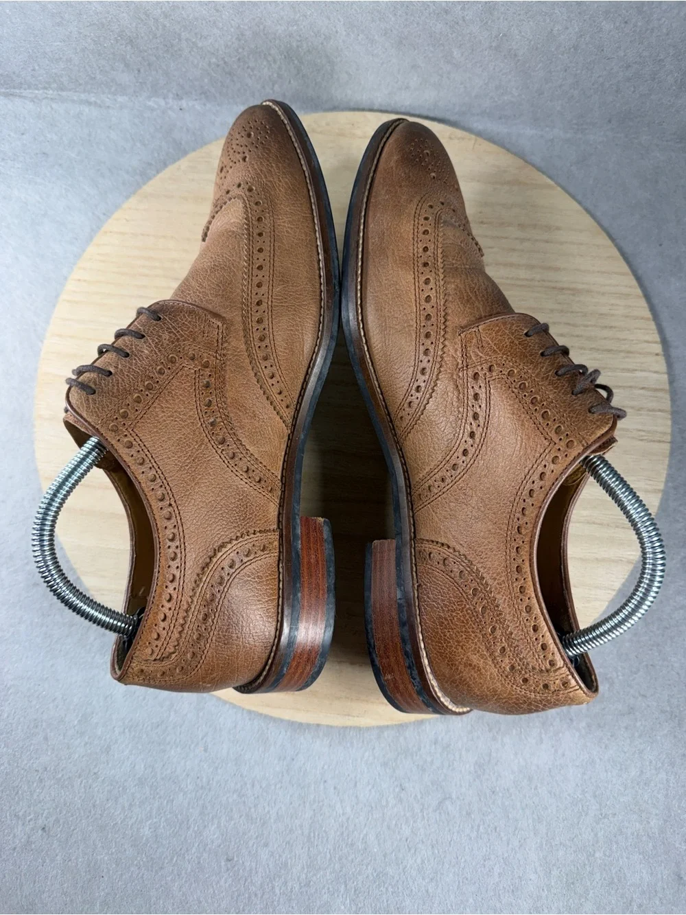 Men's Brown Leather Wingtip Oxford Dress Shoes